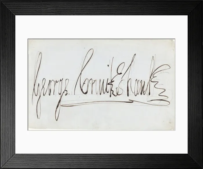 Framed Print : George Cruikshank (decorative signature). Creator: George Cruikshank Framed Print : George Cruikshank (decorative signature). Creator: George Cruikshank