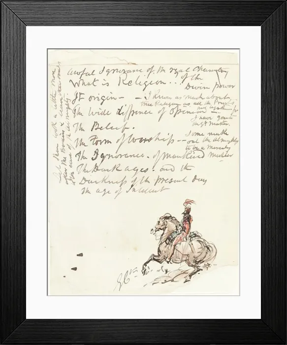 Framed Print : Sketch of Mounted Hussar. Creator: George Cruikshank Framed Print : Sketch of Mounted Hussar. Creator: George Cruikshank