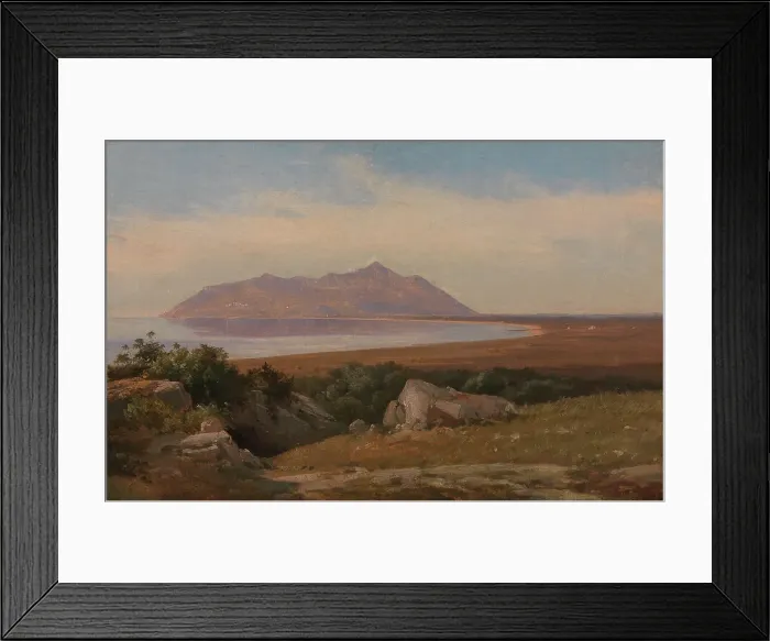Framed Print : Monte Circeo Seen from the District of Terracina, 1830-1839. Creator: Jorgen Sonne Framed Print : Monte Circeo Seen from the District of Terracina, 1830-1839. Creator: Jorgen Sonne