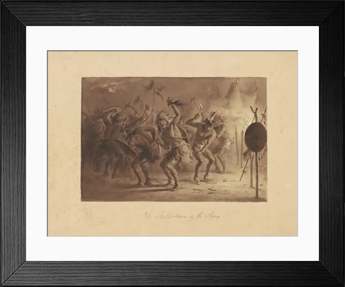Framed Print : The Scalp-Dance of the Sioux, c. 1842. Creator: Felix Octavius Carr Darley Framed Print : The Scalp-Dance of the Sioux, c. 1842. Creator: Felix Octavius Carr Darley