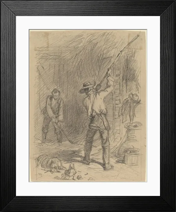 Framed Print : Man Flailing, 1850s. Creator: Felix Octavius Carr Darley Framed Print : Man Flailing, 1850s. Creator: Felix Octavius Carr Darley