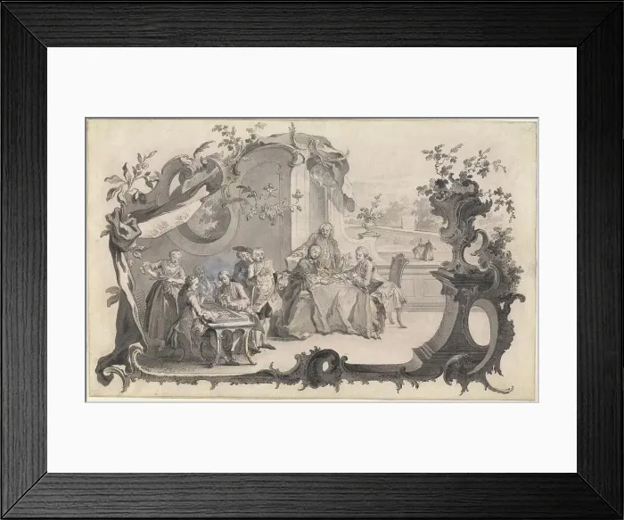 Framed Print : An Elegant Company Playing Board Games, 1756. Creator: Johann Esaias Nilson Framed Print : An Elegant Company Playing Board Games, 1756. Creator: Johann Esaias Nilson