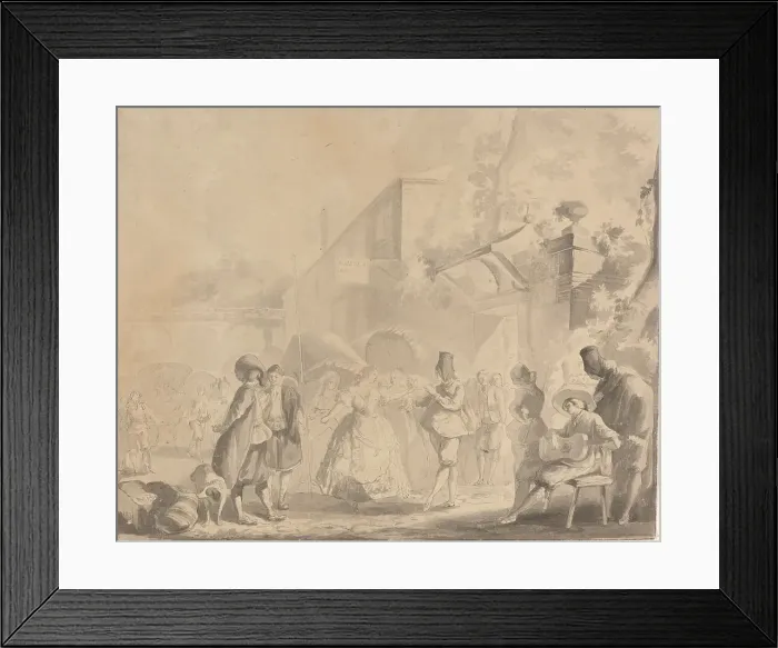 Framed Print : Dance in a Village Square, c. 1770 / 1775. Creator: Luis Paret y Alcazar Framed Print : Dance in a Village Square, c. 1770 / 1775. Creator: Luis Paret y Alcazar