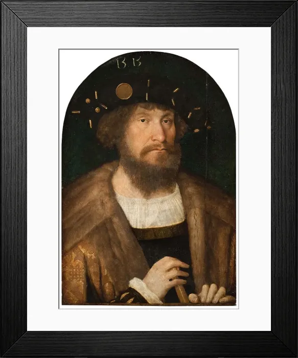 Framed Print : Portrait of the Danish King Christian II, 1514-1515. Creator: Michael Sittow