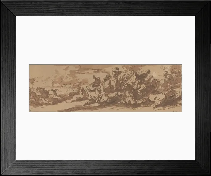 Framed Print : Cavalry Battle near a River. Creator: Walter Paris Framed Print : Cavalry Battle near a River. Creator: Walter Paris