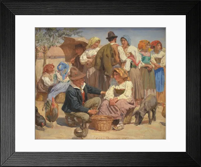 Framed Print : Market in Sora, 1893. Creator: Joakim Skovgaard Framed Print : Market in Sora, 1893. Creator: Joakim Skovgaard