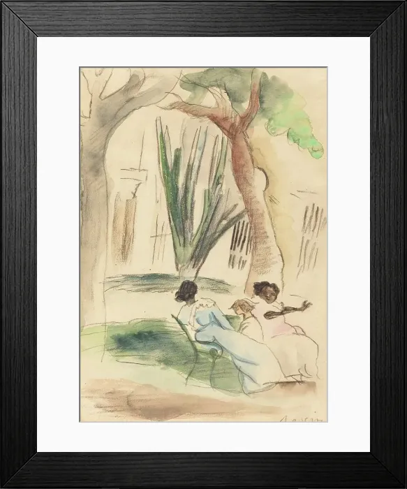 Framed Print : Nannies with a Child, 1917. Creator: Jules Pascin Framed Print : Nannies with a Child, 1917. Creator: Jules Pascin