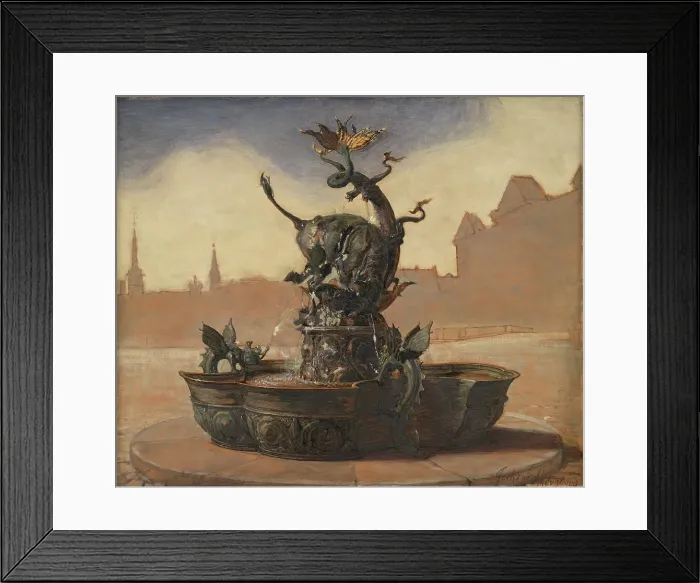 Framed Print : Sketch for Dragespringvandet (the Dragon Fountain);Competition entry for a fountain in...1871-1909. Creator: Joakim Skovgaard Framed Print : Sketch for Dragespringvandet (the Dragon Fountain);Competition entry for a fountain in...1871-1909. Creator: Joakim Skovgaard