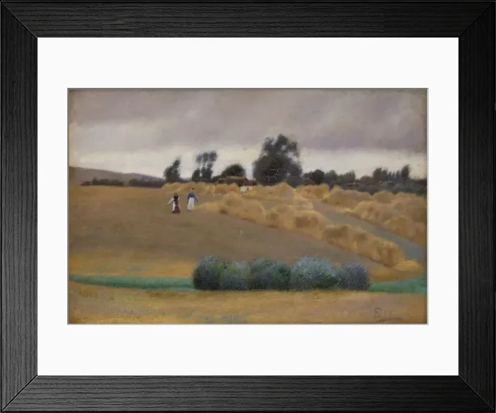 Framed Print : Harvest, 1887. Creator: Fritz Syberg Framed Print : Harvest, 1887. Creator: Fritz Syberg