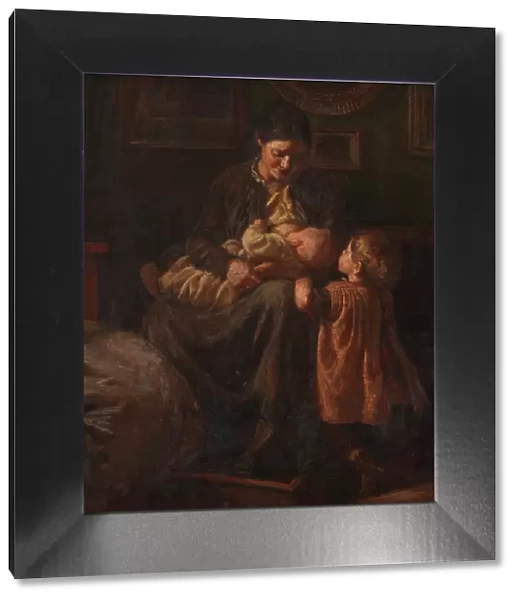The artist's wife with two children, 1890. Creator: Joakim Skovgaard