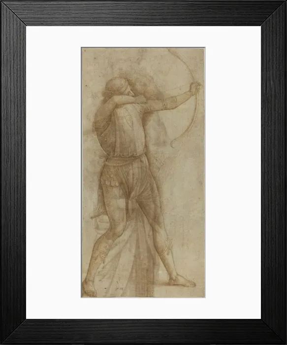 Framed Print : Figure of an Archer [recto], c. 1500. Creator: Perugino