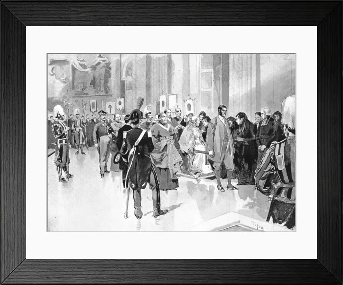 Framed Print : The Pope Blessing the French Pilgrims in Rome, 1891. Creator: Unknown Framed Print : The Pope Blessing the French Pilgrims in Rome, 1891. Creator: Unknown