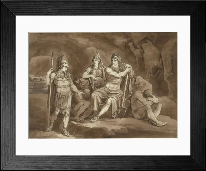 Framed Print : Telemachus Requests Permission from Pluto to Seek His Father in the Underworld, 1809. Creator: Bartolomeo Pinelli Framed Print : Telemachus Requests Permission from Pluto to Seek His Father in the Underworld, 1809. Creator: Bartolomeo Pinelli