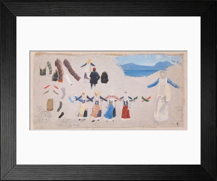 Framed Print : Dancing women, costume details and a landscape, 1896. Creator: Niels Skovgaard Framed Print : Dancing women, costume details and a landscape, 1896. Creator: Niels Skovgaard