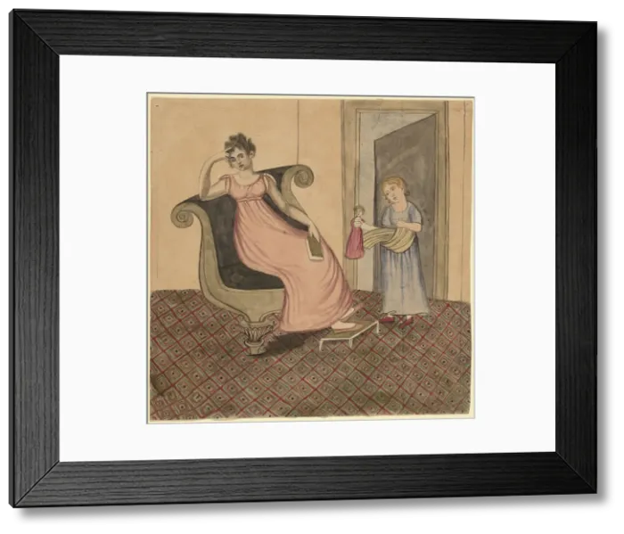 Framed Print : Mother and Child, c. 1815. Creator: Eunice Pinney Framed Print : Mother and Child, c. 1815. Creator: Eunice Pinney
