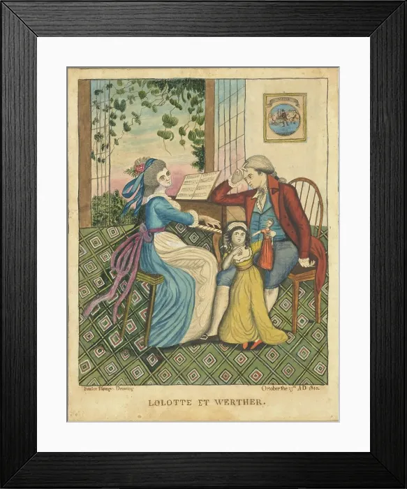 Framed Print : Lolotte and Werther, 1810. Creator: Eunice Pinney Framed Print : Lolotte and Werther, 1810. Creator: Eunice Pinney