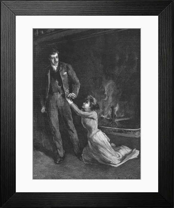 Framed Print : Tess of the D'Urbervilles, By Thomas Hardy; She slid down upon her knees beside his foot...1891 Creator: Hubert von Herkomer. Tess of the D'Urbervilles Framed Print : Tess of the D'Urbervilles, By Thomas Hardy; She slid down upon her knees beside his foot...1891 Creator: Hubert von Herkomer. Tess of the D'Urbervilles