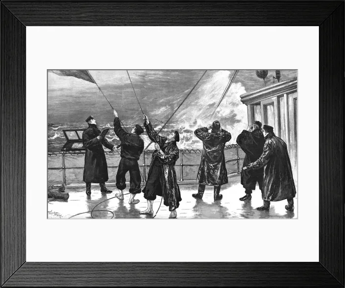 Framed Print : Through a Head Sea: H.M.S. Aurora Signalling a Strange Sail, 1891. Creator: Joseph Nash. Through a Head Sea: H.M.S. Aurora Signalling a Strange Sail, 1891. Creator: Joseph Nash Framed Print : Through a Head Sea: H.M.S. Aurora Signalling a Strange Sail, 1891. Creator: Joseph Nash. Through a Head Sea: H.M.S. Aurora Signalling a Strange Sail, 1891. Creator: Joseph Nash
