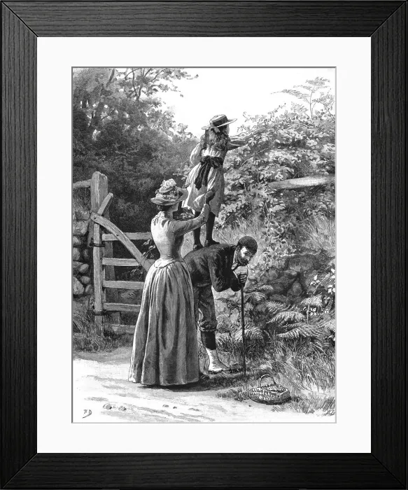 Framed Print : Blackberrying in a Devonshire Lane, 1891. Creator: Frank Dadd Framed Print : Blackberrying in a Devonshire Lane, 1891. Creator: Frank Dadd