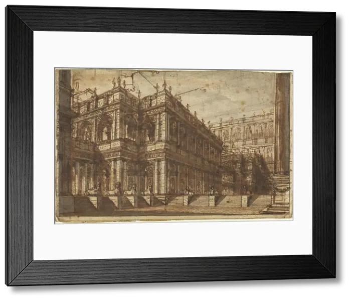 Framed Print : An Ancient Forum with Porticos, 1742 / 1743. Creator: Giovanni Battista Piranesi Framed Print : An Ancient Forum with Porticos, 1742 / 1743. Creator: Giovanni Battista Piranesi