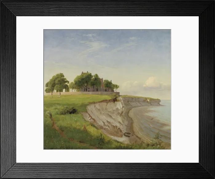 Framed Print : Hojerup Church on the Cliffs of Stevns, Zealand, 1842. Creator: Peter Christian Thamsen Skovgaard Framed Print : Hojerup Church on the Cliffs of Stevns, Zealand, 1842. Creator: Peter Christian Thamsen Skovgaard