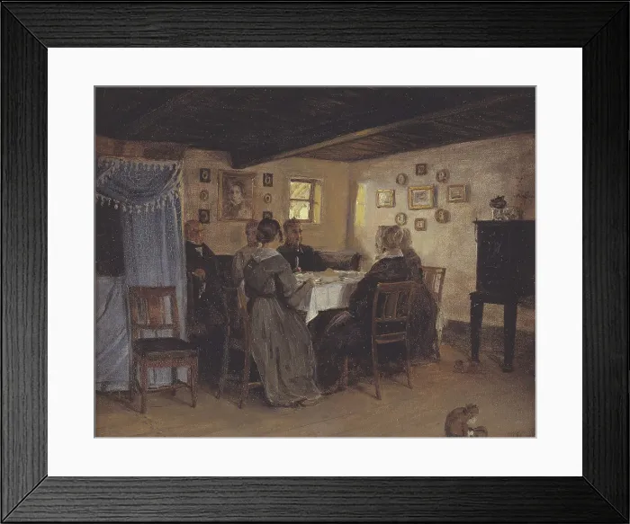 Framed Print : The Artist's Friends and Family Seated Round a Table, Vejby, North Zealand, 1843. Creator: Peter Christian Thamsen Skovgaard Framed Print : The Artist's Friends and Family Seated Round a Table, Vejby, North Zealand, 1843. Creator: Peter Christian Thamsen Skovgaard