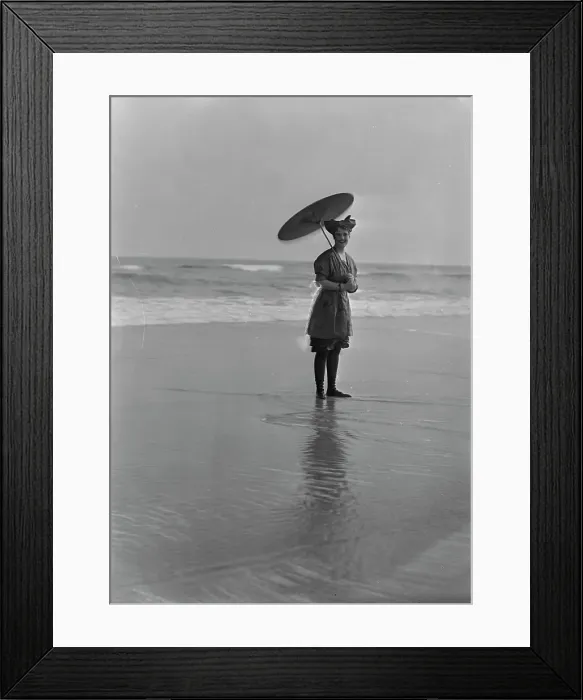 Framed Print : Phillips, Norma, Miss, at the beach, 1914 July 9. Creator: Arnold Genthe Framed Print : Phillips, Norma, Miss, at the beach, 1914 July 9. Creator: Arnold Genthe