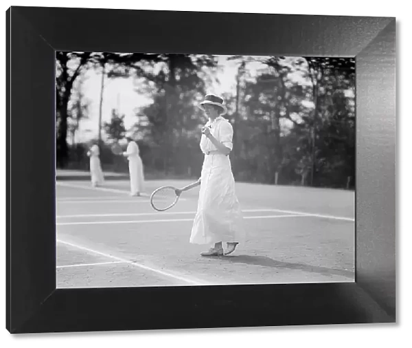 Miss Martha Wyeth - Playing in Tennis Tournament, 1913. Creator: Unknown