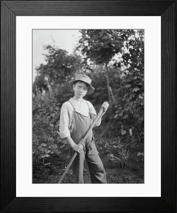 Framed Print : Boy in the gardens of the National Cash Register Company, Dayton, Ohio, between 1896 and 1942. Creator: Arnold Genthe Framed Print : Boy in the gardens of the National Cash Register Company, Dayton, Ohio, between 1896 and 1942. Creator: Arnold Genthe