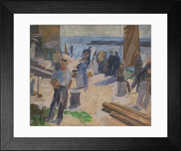 Framed Print : The Mail Boat Arriving, Christianso, 1920. Creator: Edvard Weie Framed Print : The Mail Boat Arriving, Christianso, 1920. Creator: Edvard Weie