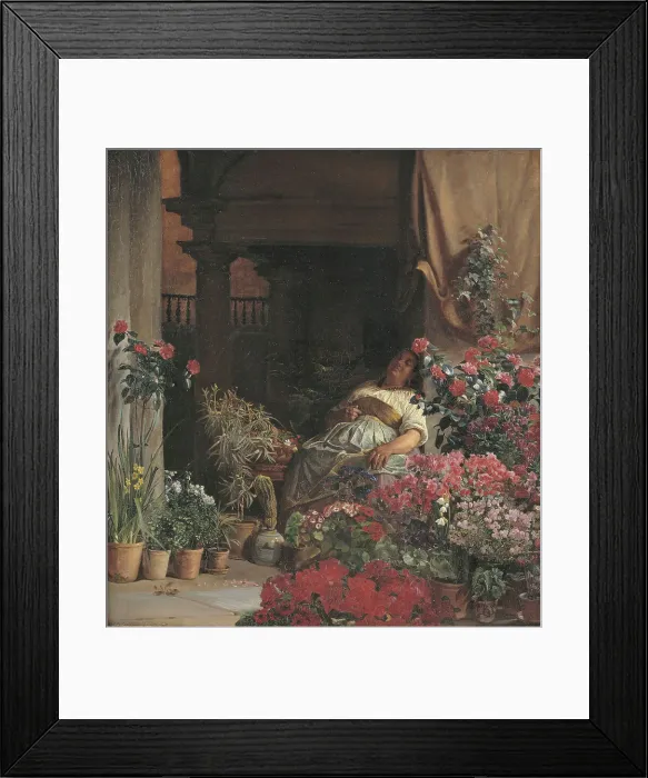 Framed Print : A Florentine Flower Seller, 1880. Creator: Kristian Zahrtmann Framed Print : A Florentine Flower Seller, 1880. Creator: Kristian Zahrtmann