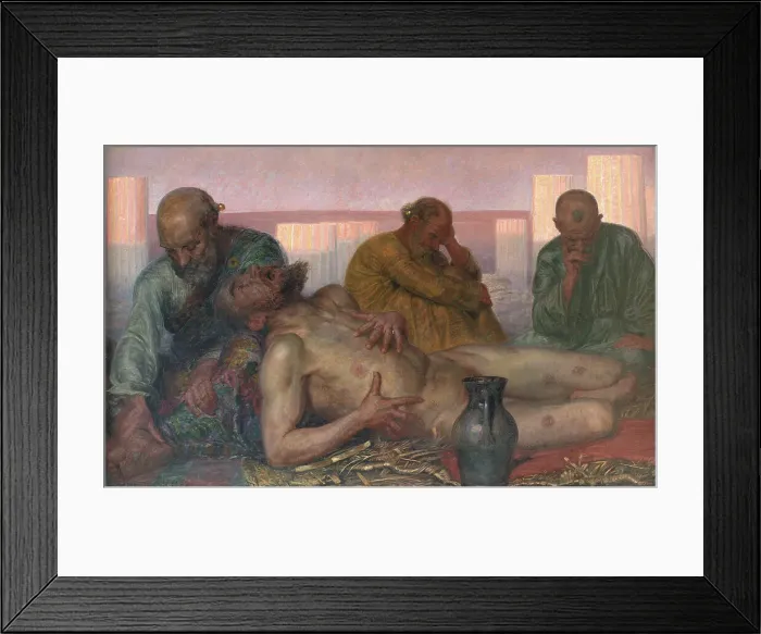 Framed Print : Job and His Friends, 1887. Creator: Kristian Zahrtmann Framed Print : Job and His Friends, 1887. Creator: Kristian Zahrtmann