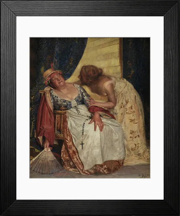 Framed Print : Julie and the nurse, 1874. Creator: Kristian Zahrtmann Framed Print : Julie and the nurse, 1874. Creator: Kristian Zahrtmann