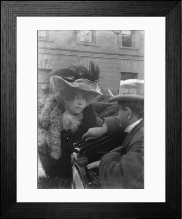 Framed Print : Bernhardt, Sarah, and unidentified man, portrait photograph, 1906 Apr. Creator: Arnold Genthe Framed Print : Bernhardt, Sarah, and unidentified man, portrait photograph, 1906 Apr. Creator: Arnold Genthe