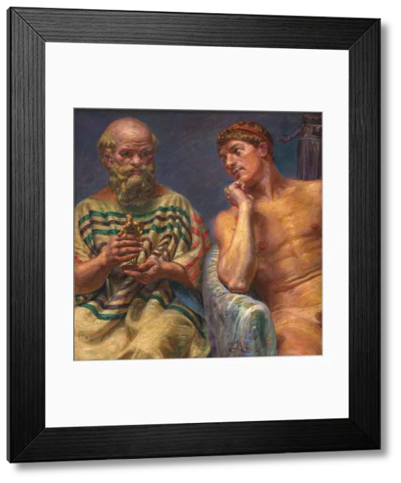 Framed Print : Socrates and Alcibiades, 1911. Creator: Kristian Zahrtmann