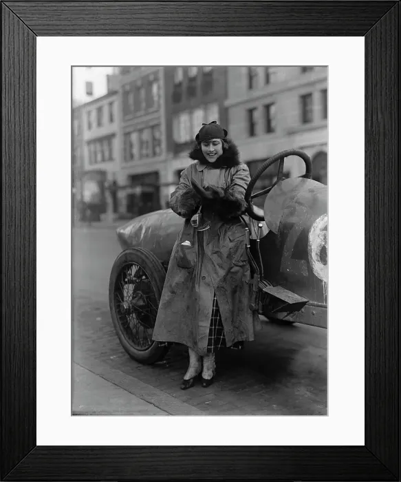 Framed Print : Women Auto Racers - Miss Elinor [sic] Blevins, 1915. Creator: Unknown
