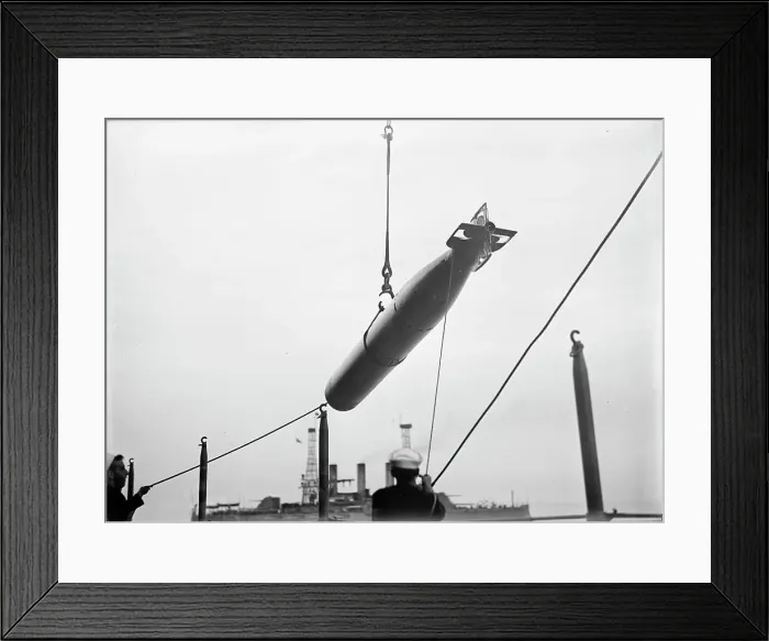 Framed Print : Target Practice - Torpedo, 1913. Creator: Unknown Framed Print : Target Practice - Torpedo, 1913. Creator: Unknown