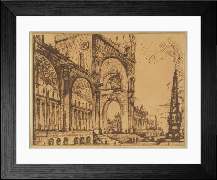 Framed Print : Fantasy on a Magnificent Triumphal Arch, 1765. Creator: Giovanni Battista Piranesi Framed Print : Fantasy on a Magnificent Triumphal Arch, 1765. Creator: Giovanni Battista Piranesi