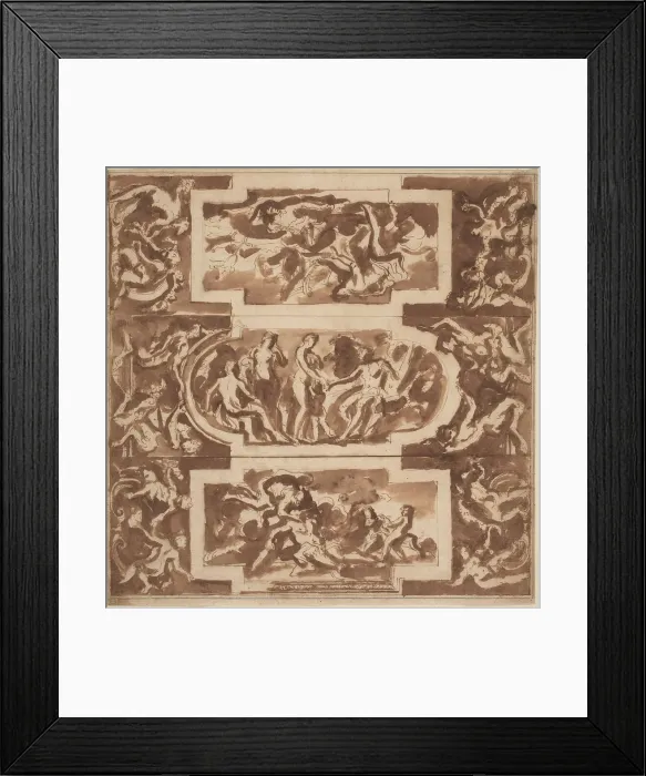 Framed Print : Modello for a Ceiling: Diana and the Dead Endymion, the Judgment of Paris, and... Death of Adonis. Creator: Nicolas Poussin Framed Print : Modello for a Ceiling: Diana and the Dead Endymion, the Judgment of Paris, and... Death of Adonis. Creator: Nicolas Poussin
