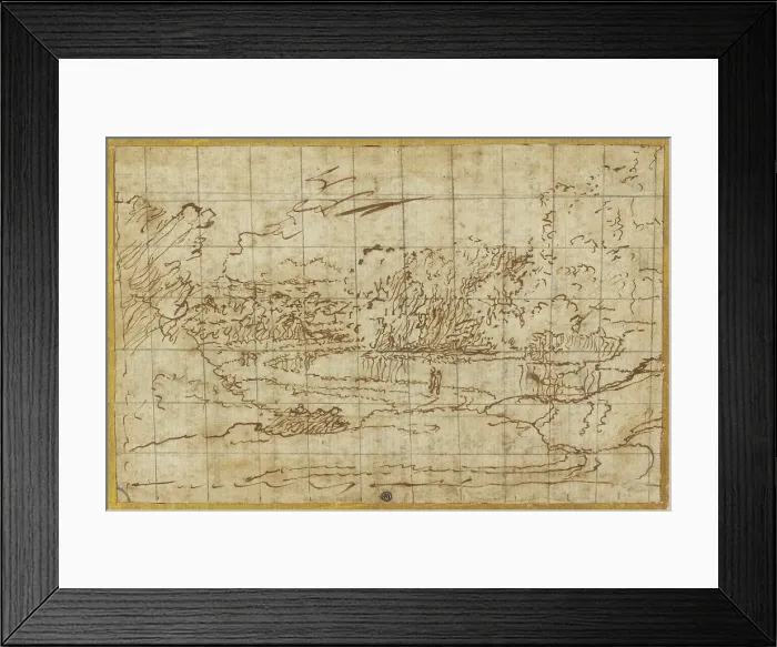 Framed Print : Road along a Winding River, c. 1648?. Creator: Nicolas Poussin Framed Print : Road along a Winding River, c. 1648?. Creator: Nicolas Poussin