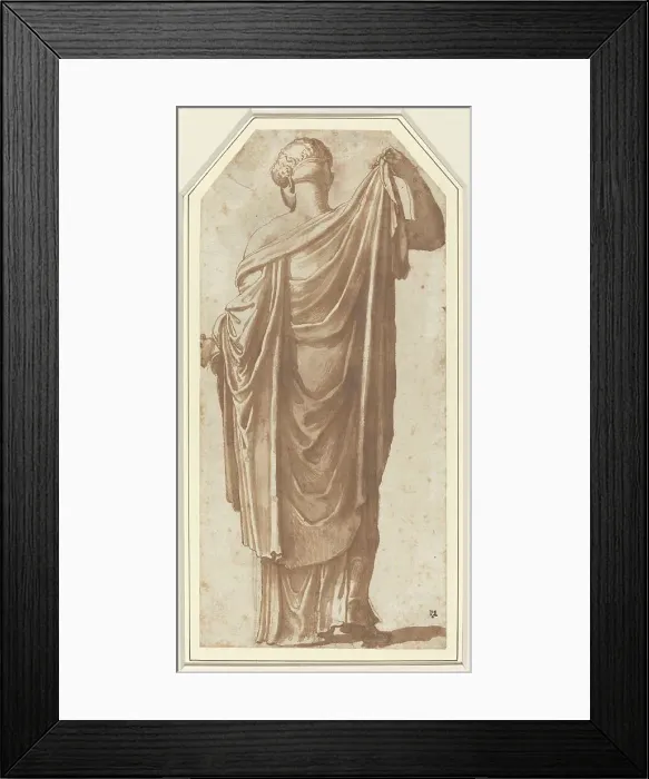 Framed Print : Female Roman Statue Seen from the Back. Creator: Nicolas Poussin Framed Print : Female Roman Statue Seen from the Back. Creator: Nicolas Poussin