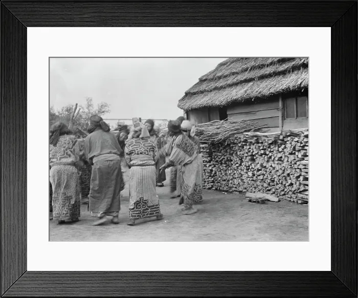 Framed Print : Crane dance of the Ainu women, 1908. Creator: Arnold Genthe Framed Print : Crane dance of the Ainu women, 1908. Creator: Arnold Genthe