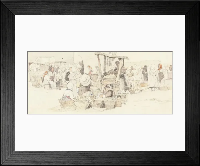 Framed Print : An Outdoor Market. Creator: Samuel Prout Framed Print : An Outdoor Market. Creator: Samuel Prout