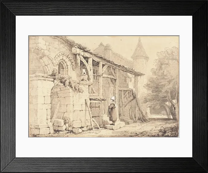 Framed Print : Scene at Jumièges, 1820 / 1830. Creator: Samuel Prout Framed Print : Scene at Jumièges, 1820 / 1830. Creator: Samuel Prout
