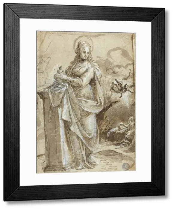 Framed Print : Mary Magdalene [verso], in or after 1524. Creator: Biagio Pupini