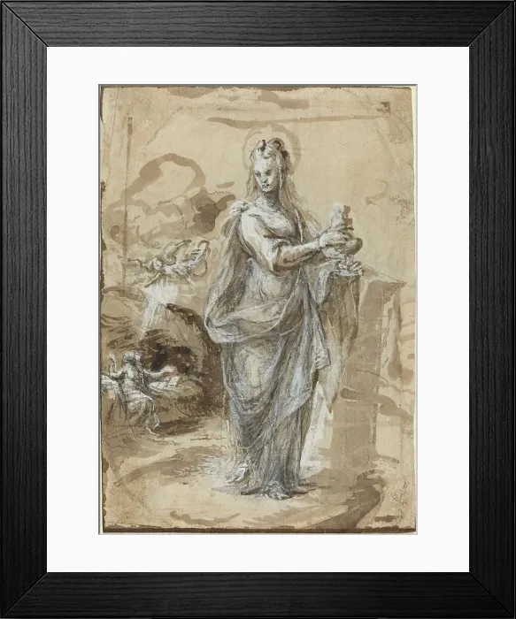Framed Print : Mary Magdalene [recto], in or after 1524. Creator: Biagio Pupini