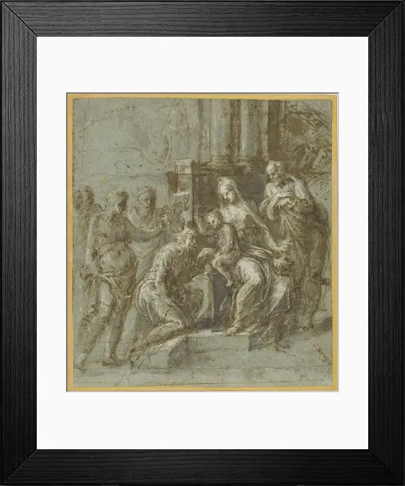 Framed Print : The Adoration of the Magi, c.1525. Creator: Biagio Pupini Framed Print : The Adoration of the Magi, c.1525. Creator: Biagio Pupini