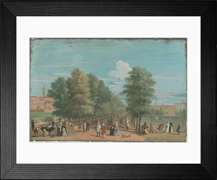 Framed Print : The Mall from Saint James Park, 1720s?. Creator: Marco Ricci Framed Print : The Mall from Saint James Park, 1720s?. Creator: Marco Ricci