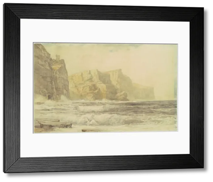Framed Print : Baldart Castle, Kilkee, County Clare, Ireland, 1892. Creator: William Trost Richards