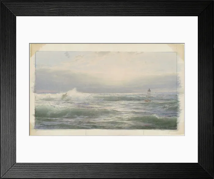 Framed Print : The Bell Buoy, 1894. Creator: William Trost Richards Framed Print : The Bell Buoy, 1894. Creator: William Trost Richards